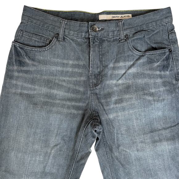 DKNY Gray Performance Denim Jeans Mens 33x32 Faded Everyday Casual Classic 52002 - Picture 3 of 15